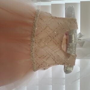 Elegant Peach Sequin Dress